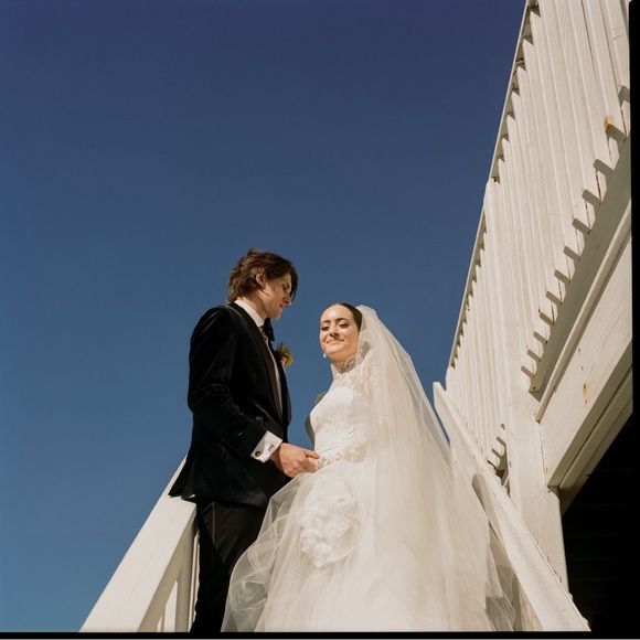 Vera Wang Alizee Ball Gown with Maria Farbinni Lace Jacket - Picture 3 of 9